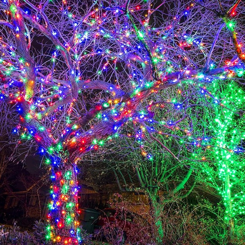 FUNPENY 164FT 500 LED Christmas Indoor Outdoor Decorative String Lights, 8 Modes Waterproof Green Wire LED Fairy Light for Xmas Party Wedding Garden Home Decoration (Multi-Colored) - Image 4